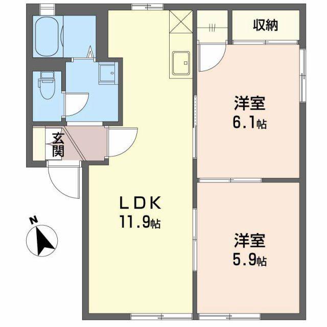 フォーレスLSB(2LDK/1階)の間取り写真