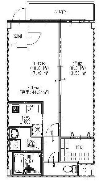 ソリス緑が丘(1LDK/1階)の間取り写真