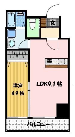 アイズ五島町(1LDK/7階)の間取り写真