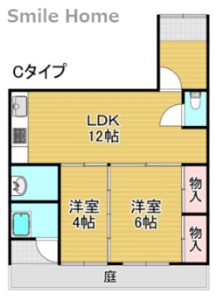 石神マンション(2LDK/1階)の間取り写真