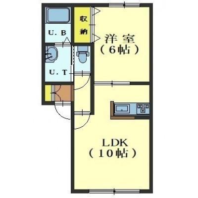 ブリュンヒルト(1LDK/1階)の間取り写真