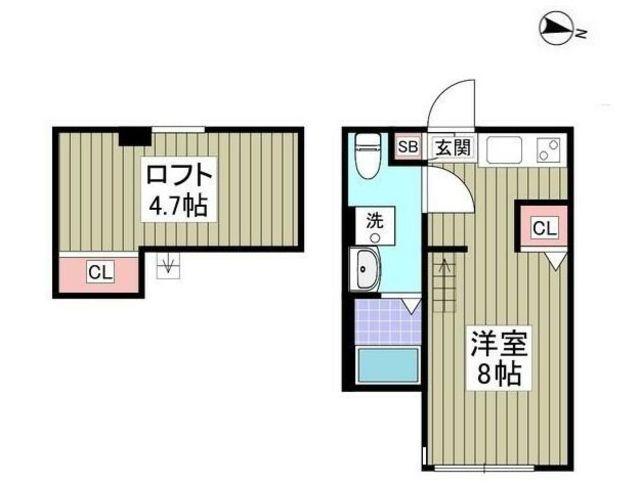 STAR CLOUD矢部(ワンルーム/2階)の間取り写真