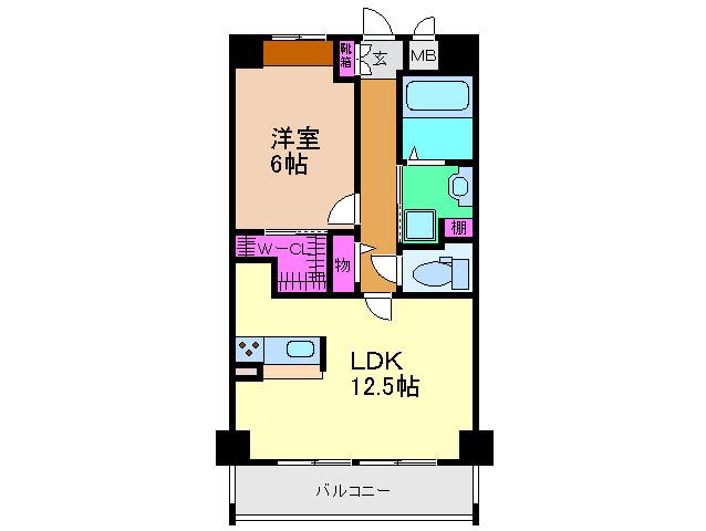 エレメンタリープレイス(1LDK/7階)の間取り写真