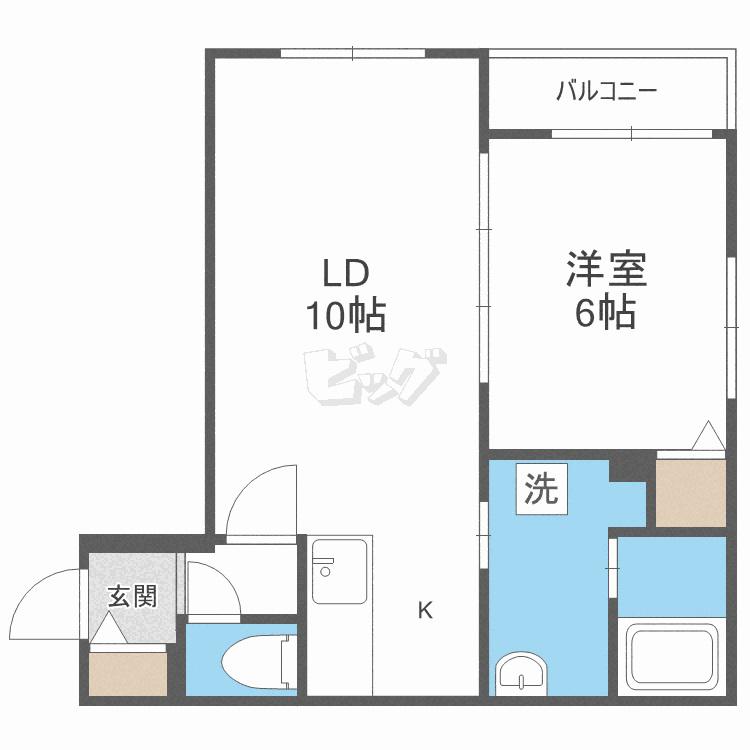 クラリス平岸II(1LDK/1階)の間取り写真