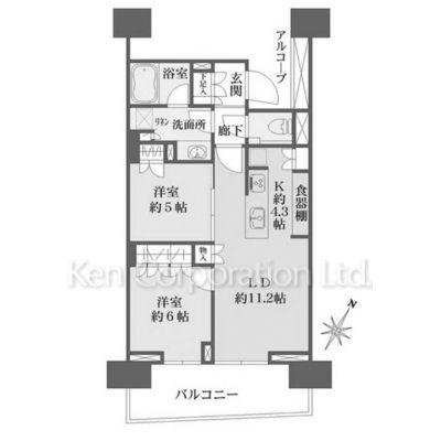 HARUMI FLAG SUN VILLAGE(2LDK/10階)の間取り写真