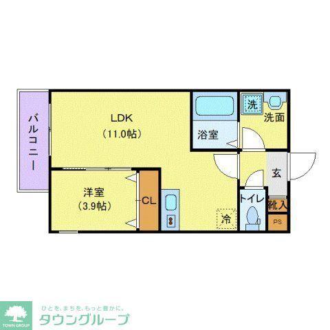 ジーメゾン千葉浜野プラージュ(1LDK/2階)の間取り写真