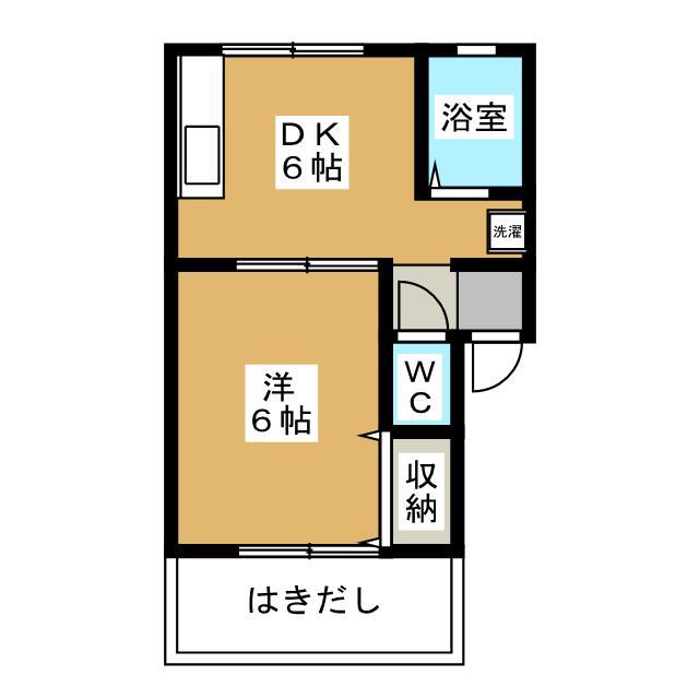 JR東海道本線 東静岡駅 徒歩36分 2階建 築36年(1DK/1階)の間取り写真