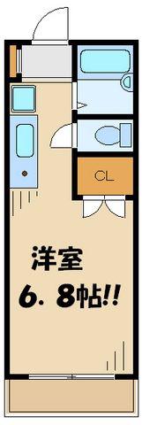 デューン仙川(ワンルーム/2階)の間取り写真