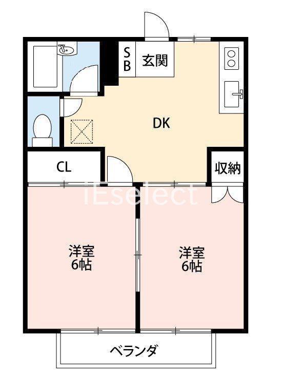 MKハイム(2DK/1階)の間取り写真