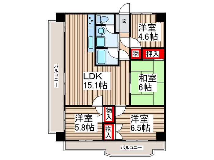 シュターンハイム第2(4LDK/11階)の間取り写真