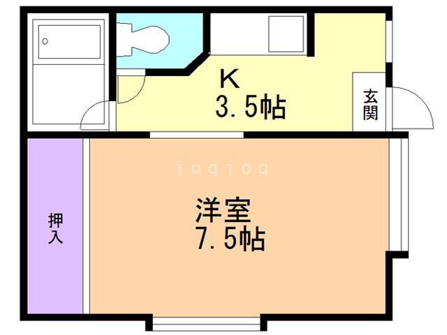 コンフォートつくだ(1K/1階)の間取り写真