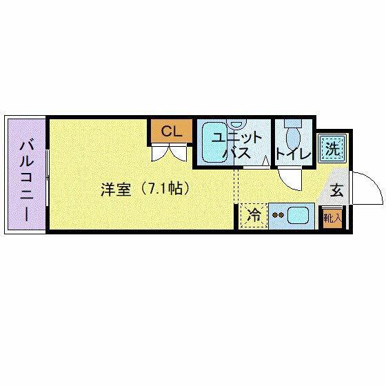 スチューデントハイツ代々木上原(ワンルーム/1階)の間取り写真