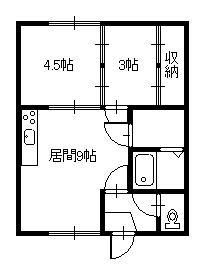 南1条ハイツ(2DK/1階)の間取り写真