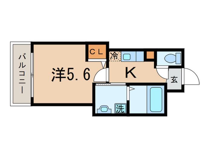 パークヒルズ三軒茶屋(1K/2階)の間取り写真
