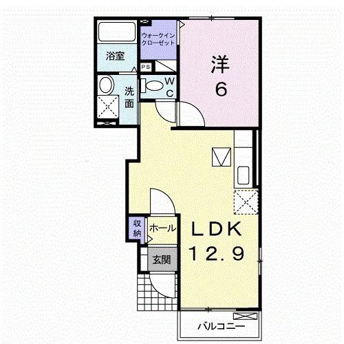 グローヴ・ガーデンII(1LDK/1階)の間取り写真