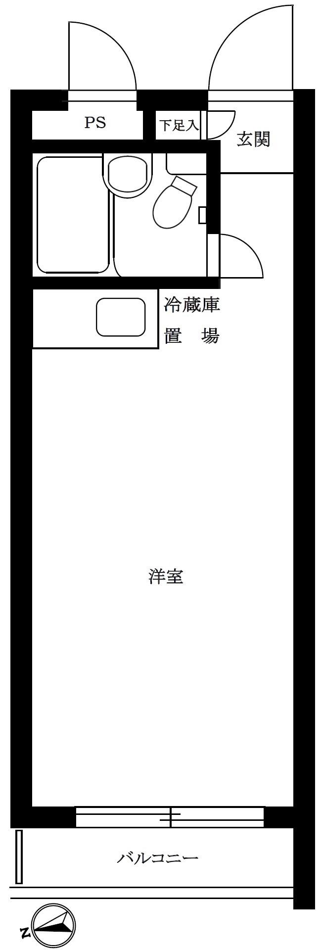 ステートリーホームス代々木上原(ワンルーム/3階)の間取り写真