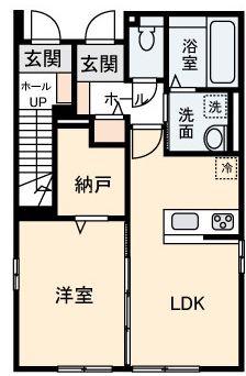 ブリュンヒルト(1LDK/1階)の間取り写真