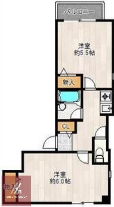 レクシア服部本町(2K/3階)の間取り写真