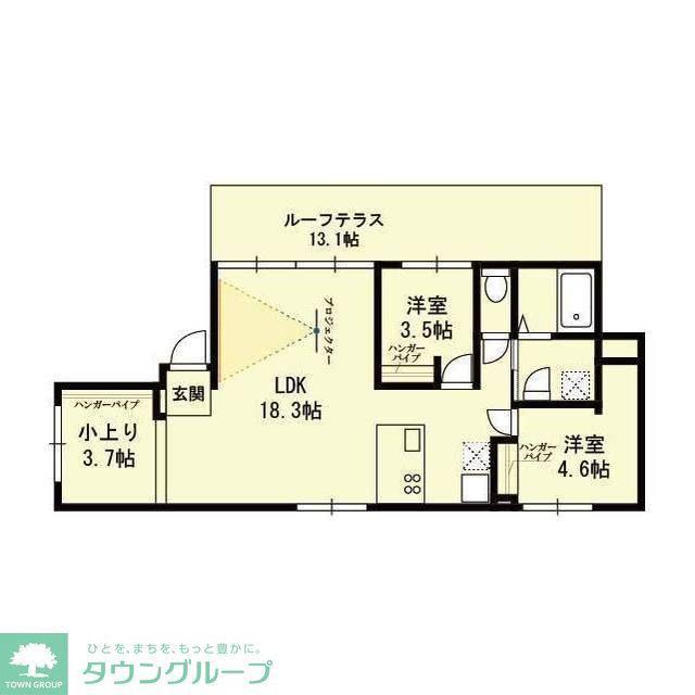 MIRTO西大井(2LDK/2階)の間取り写真