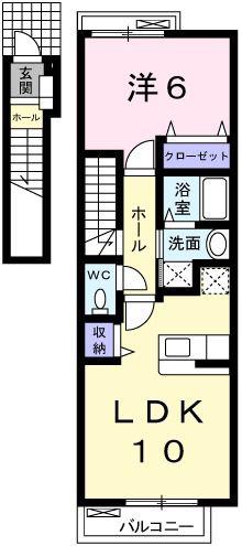 リジュール南条(1LDK/2階)の間取り写真
