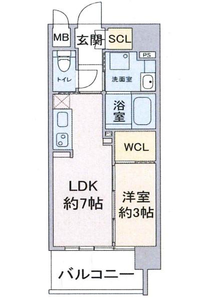 スリーアイランドタワー桜山(1LDK/4階)の間取り写真