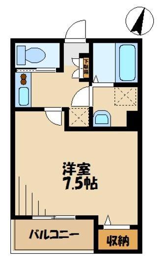 T.A川崎市高津区下作延2丁目(1K/2階)の間取り写真