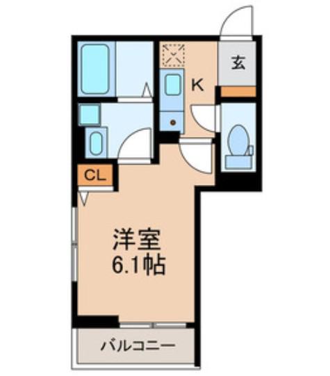 SEANOBLE(1K/2階)の間取り写真