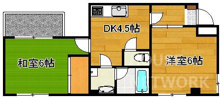 エンジョイ山本ビル(2DK/5階)の間取り写真