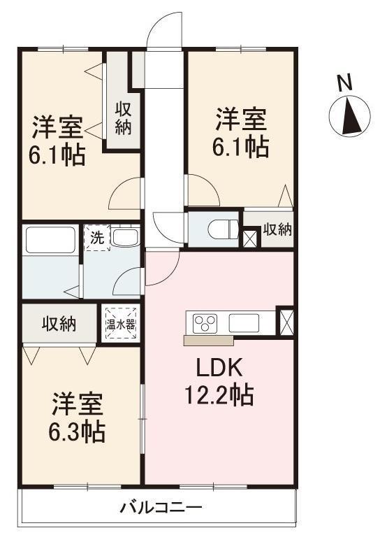 ブレイン香川町(3LDK/2階)の間取り写真