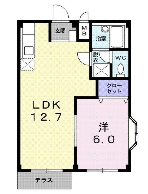 エルディム砂押A(1LDK/1階)の間取り写真