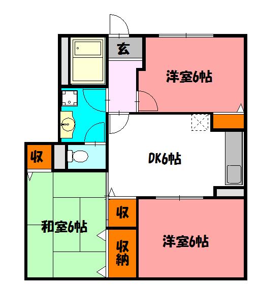 CIEL(3DK/1階)の間取り写真
