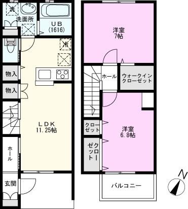 アイリスガーデン(2LDK/1階)の間取り写真