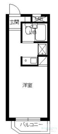 スカイコート新宿第7(1K/2階)の間取り写真