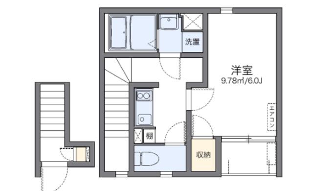 レオネクスト東浅草(1K/2階)の間取り写真