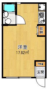 ルシール110(ワンルーム/1階)の間取り写真