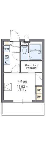 小田急江ノ島線 善行駅 徒歩2分 3階建 築18年(1K/1階)の間取り写真
