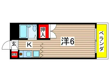 サンハイツ田中(1K/4階)の間取り写真