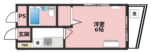 TMハウス(1K/5階)の間取り写真
