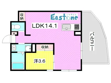 8COAT(1LDK/1階)の間取り写真