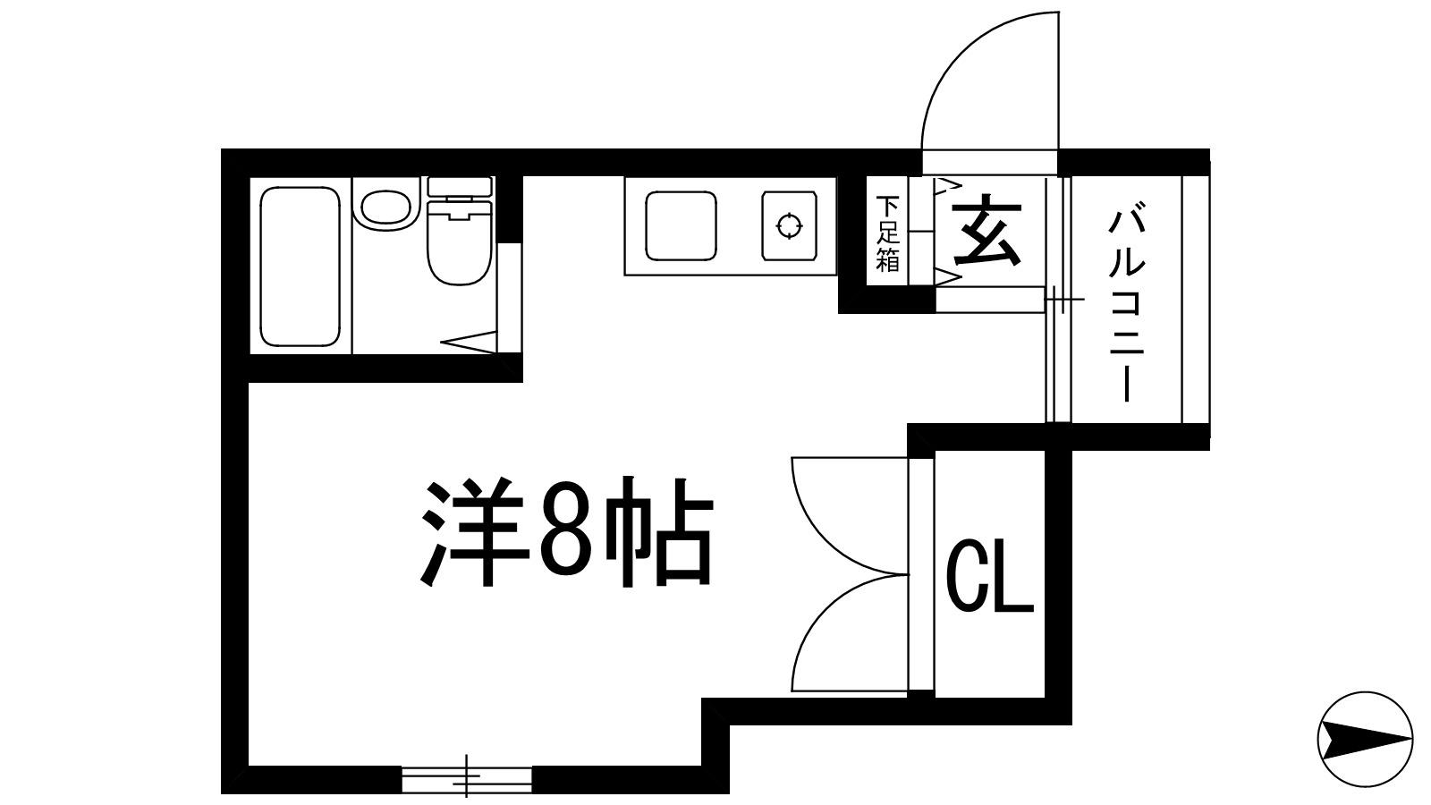 シャンブル石橋(ワンルーム/3階)の間取り写真