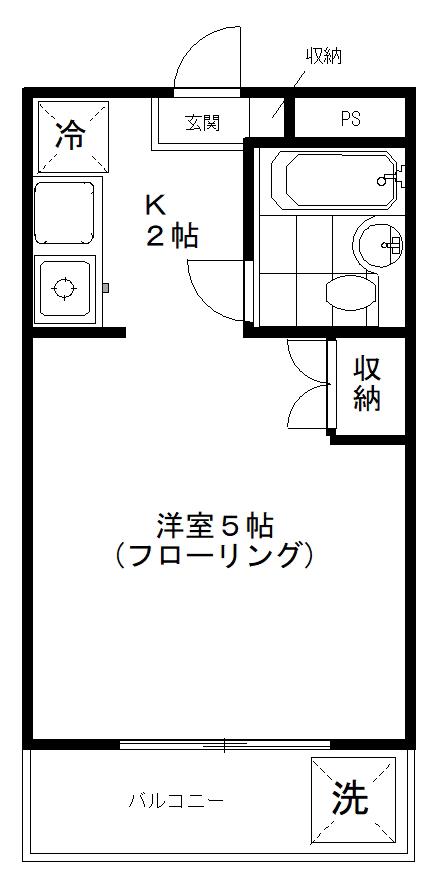 第3エコーマンション(1K/2階)の間取り写真