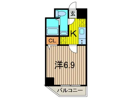 SQUARE CITY KAWAGUCHINAMIKI(1K/7階)の間取り写真