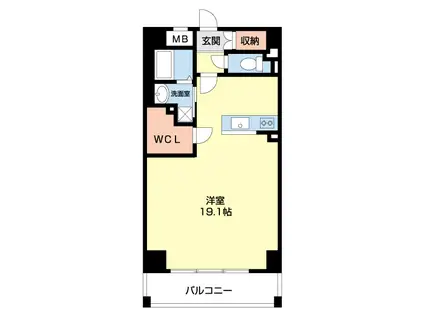 フェリキタス西浜(ワンルーム/10階)の間取り写真