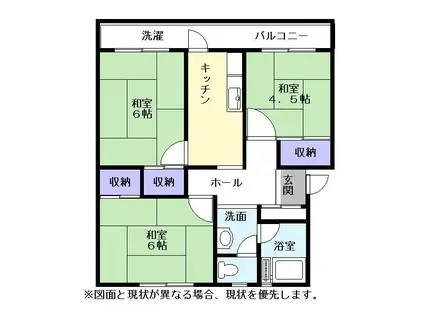 南彦根ハイツ(3DK/3階)の間取り写真