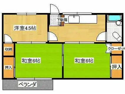 森ビル(3K/3階)の間取り写真