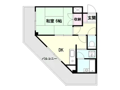 ベルセブン(1DK/2階)の間取り写真