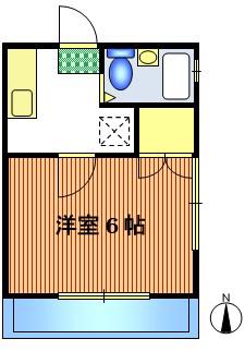 酒井コーポII(1K/2階)の間取り写真