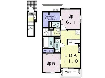 ピース A(2LDK/2階)の間取り写真