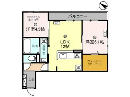 グランヴェールVI(2LDK/2階)の間取り写真