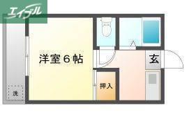 サニーヒルズ泉田II(1K/2階)の間取り写真